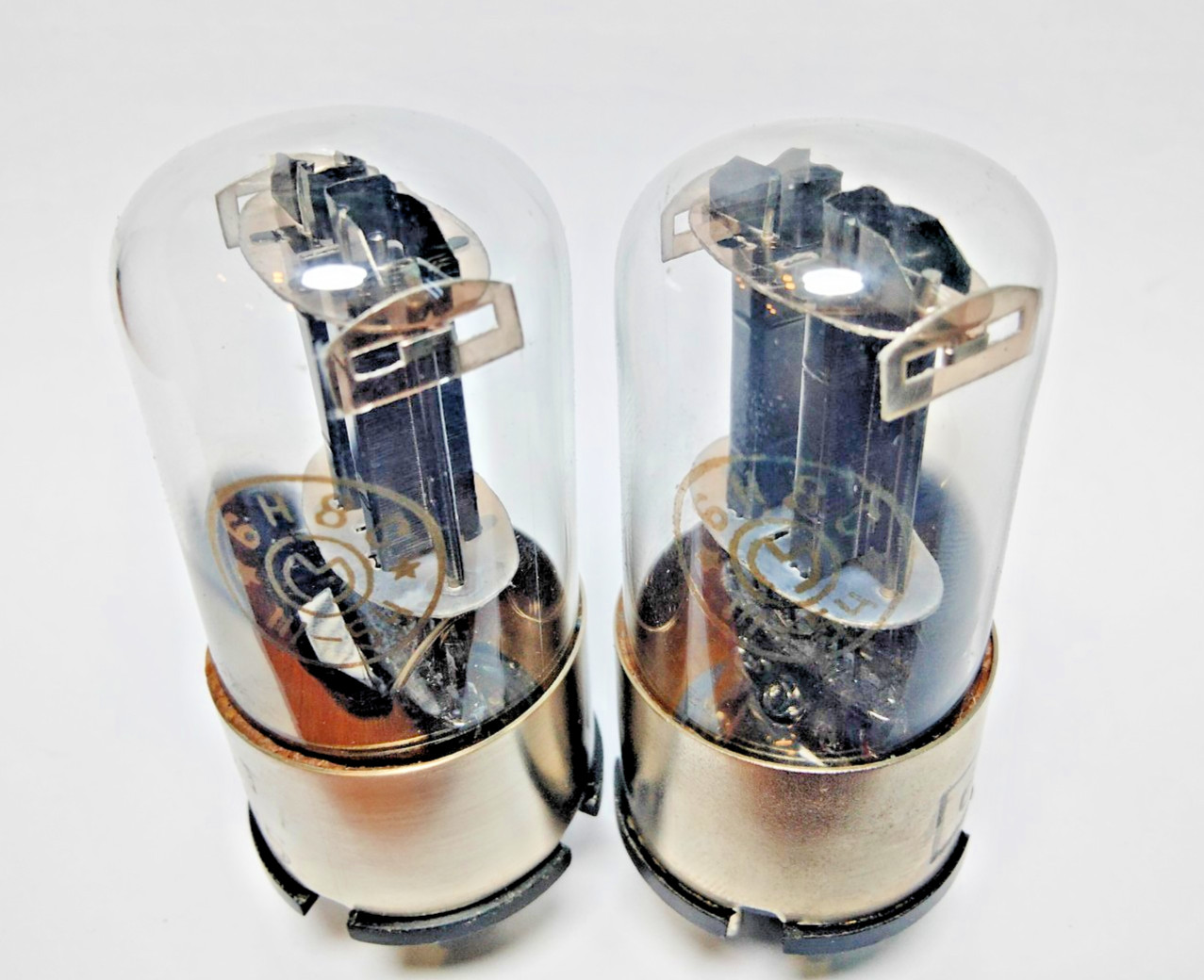 2 pcs NEW 6N8S/6N8M/ 6SN7/ 1578 Metal Base MELZ Tubes 03.1954 Matched Pair