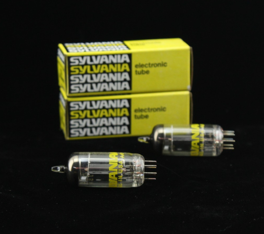 Qty 2 Sylvania 6C4 Matched Pair & Date Codes Grey Plates O Getter NOS USA Tubes
