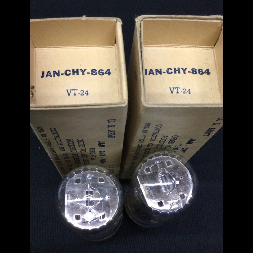 MATCHED NOS Pair HYTRON JAN CHY 864 VT 24 (WD11 Sub) Vacuum Tubes J.9470
