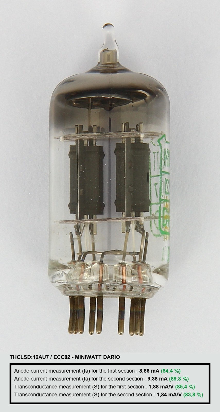 Single Miniwatt Dario ECC82 12AU7 Tube | Rare Vintage Top Balanced | Kalibr