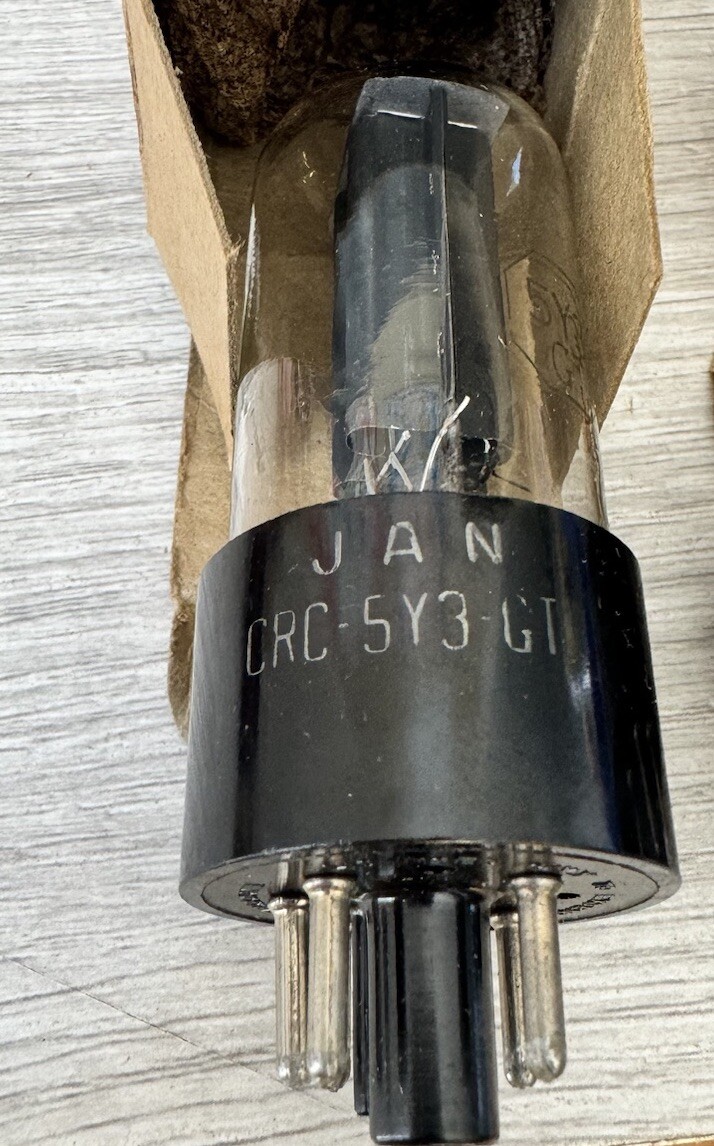 NOS Mil Spec JAN CRC 5Y3GT, BLACK PLATES BOTTOM D