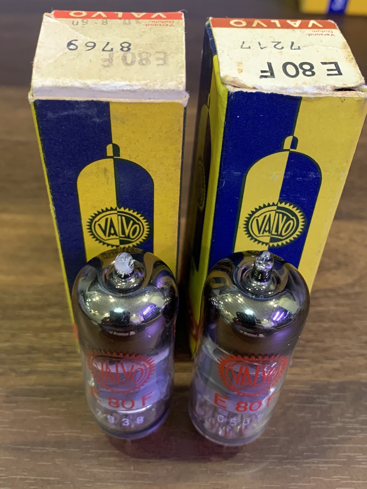 2 x E80F/ 6084 Valvo, WM3 Code, D Getter, Pinch Waist – NOS, NIB – Match Pair