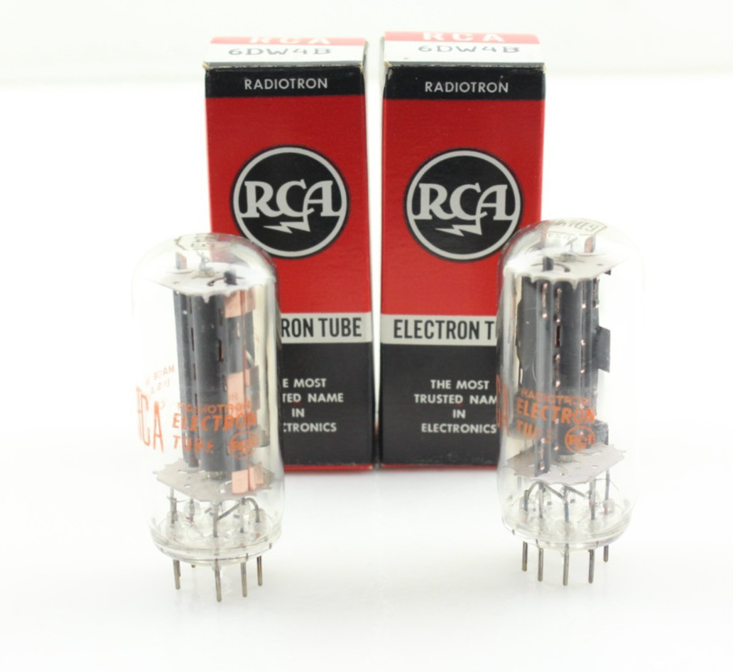 New Qty 2 RCA 6DW4B Matched Pair & Date Codes Grey Plates O Getter NOS USA Tubes