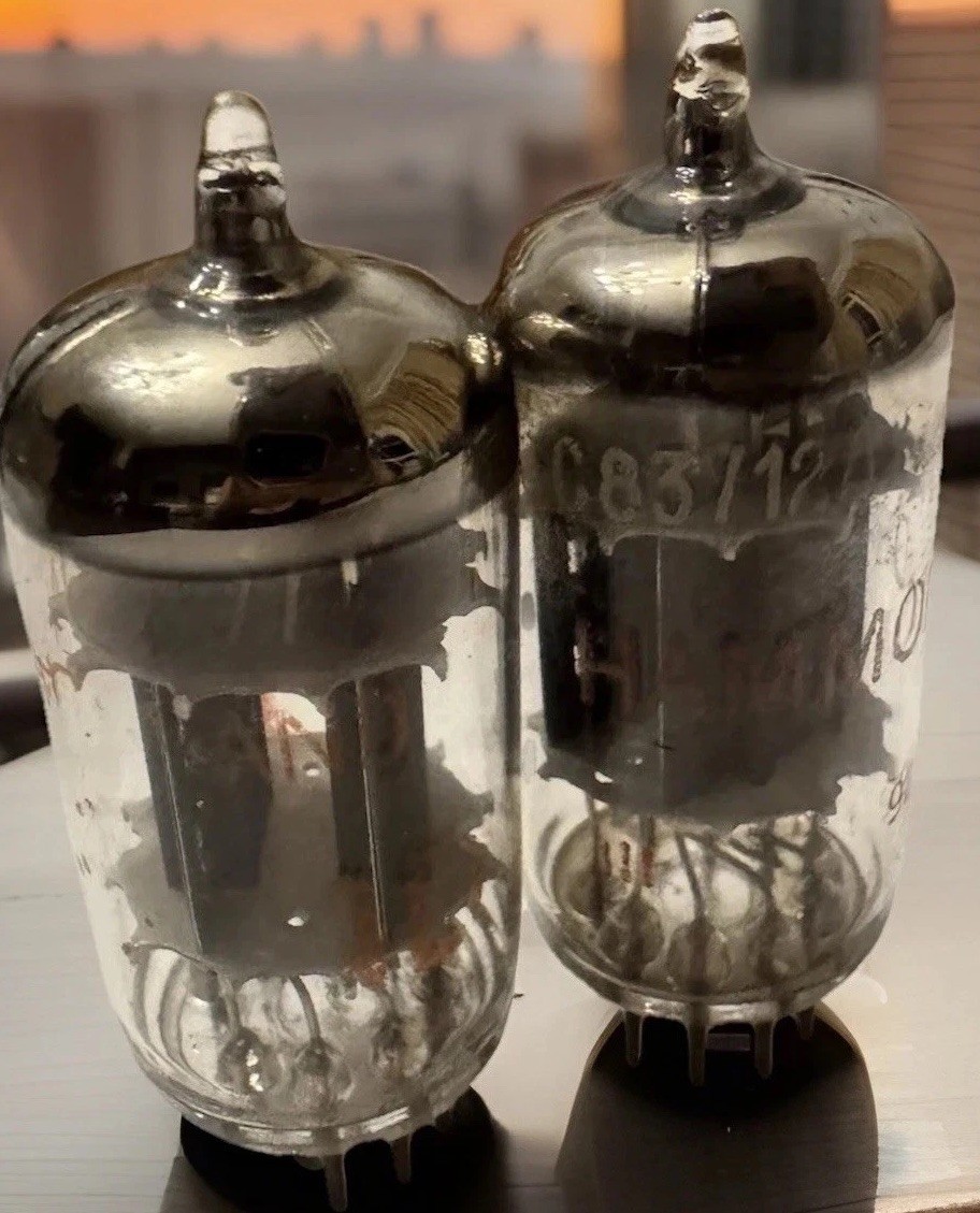 Matched Pair Amperex ECC83 12AX7 & 7025 Hammond Musical Grails Rare Δ9E Δ3C 161