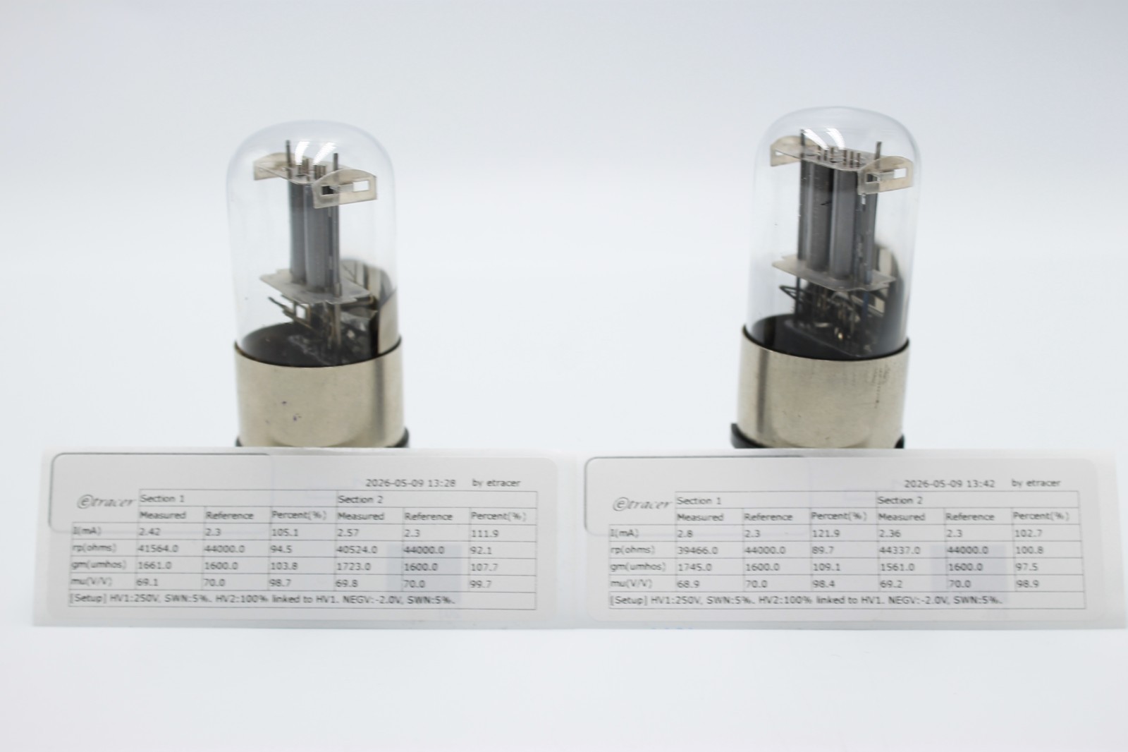 2 PCS 6N9S / 1579 / 6SL7 / ECC35. Dual Triode. MELZ. Metal Base. Etracer Tested.