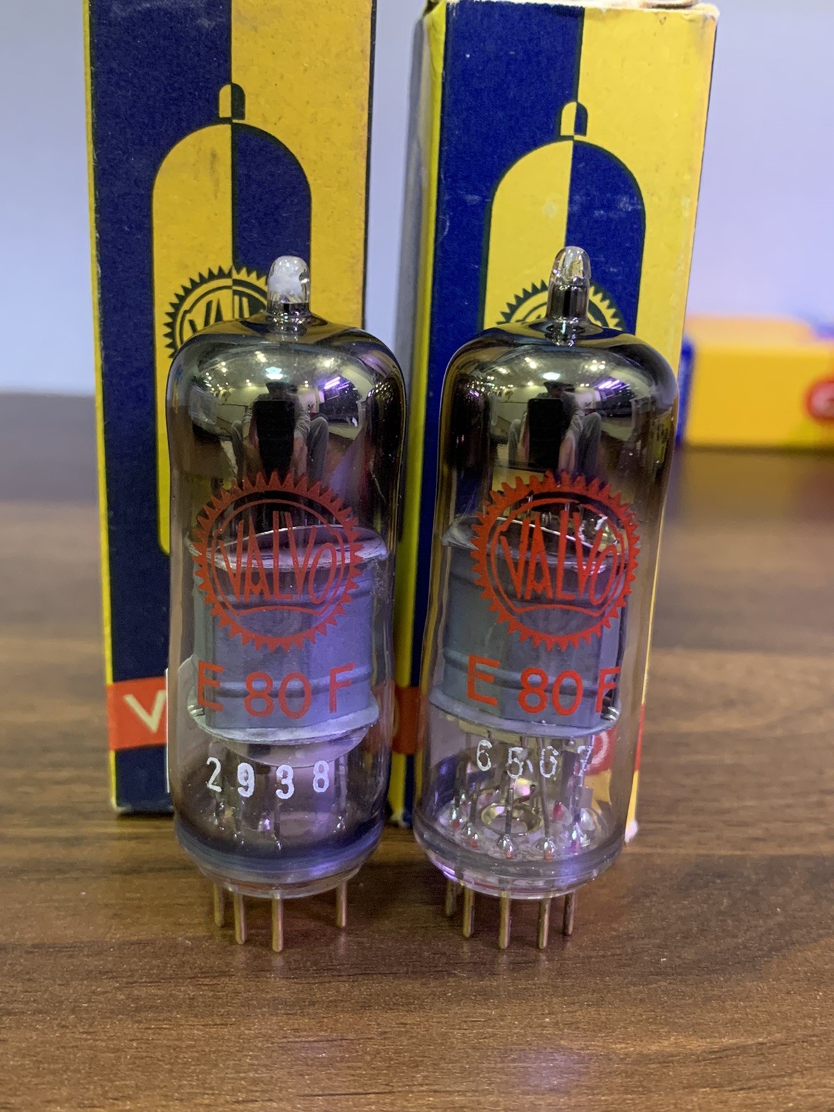 2 x E80F/ 6084 Valvo, WM3 Code, D Getter, Pinch Waist – NOS, NIB – Match Pair