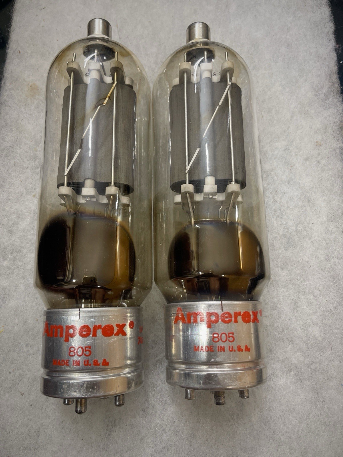 Amperex 805 VT-143 838 Double O Getter NOS Tested Strong Matched Pair