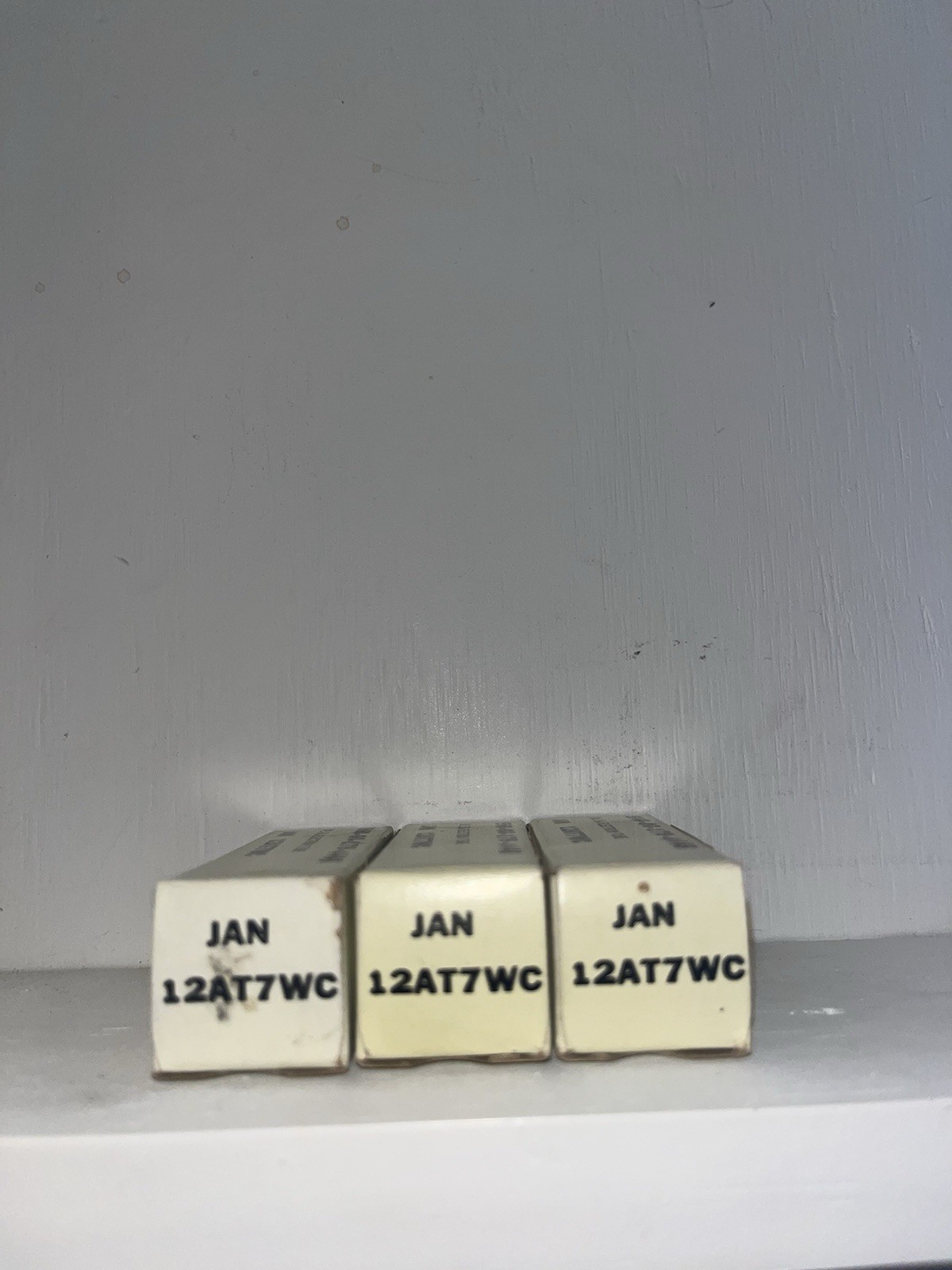 3 General Electric 12AT7WC Halo Getter Tubes TV7 Tested Strong