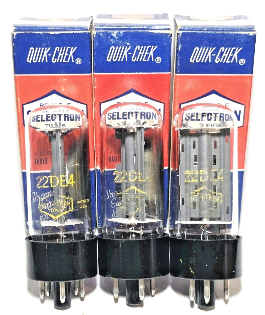 Lot of 3 Selectron 22DE4 Vacuum Tubes Tested NOS ON TV 7 For Cayin HA-300MK2
