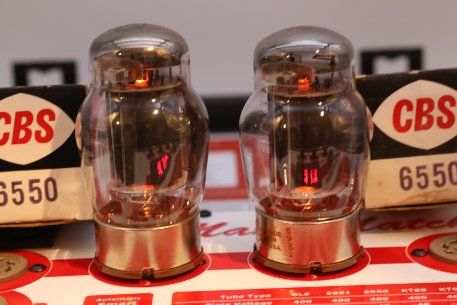CBS Hi-Fi Matched 6550 Power Tubes – Original CBS Boxes Triple getter match code