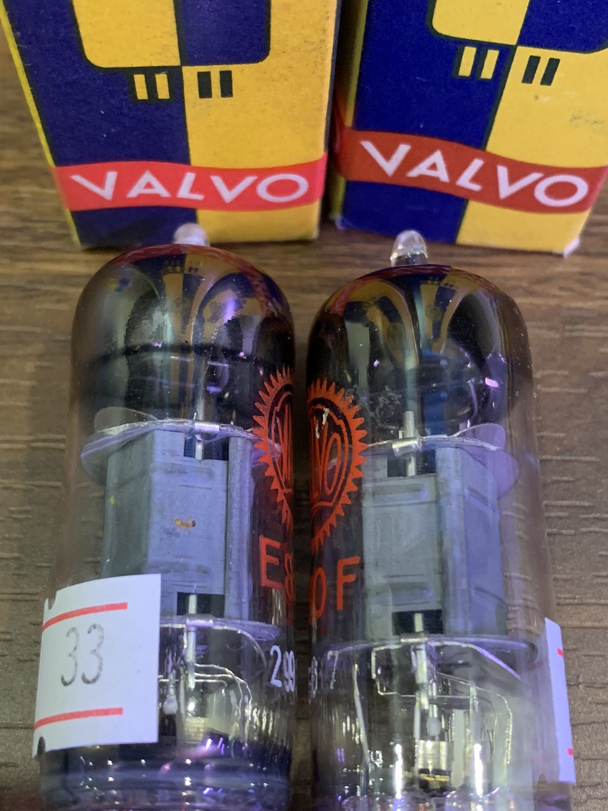 2 x E80F/ 6084 Valvo, WM3 Code, D Getter, Pinch Waist – NOS, NIB – Match Pair