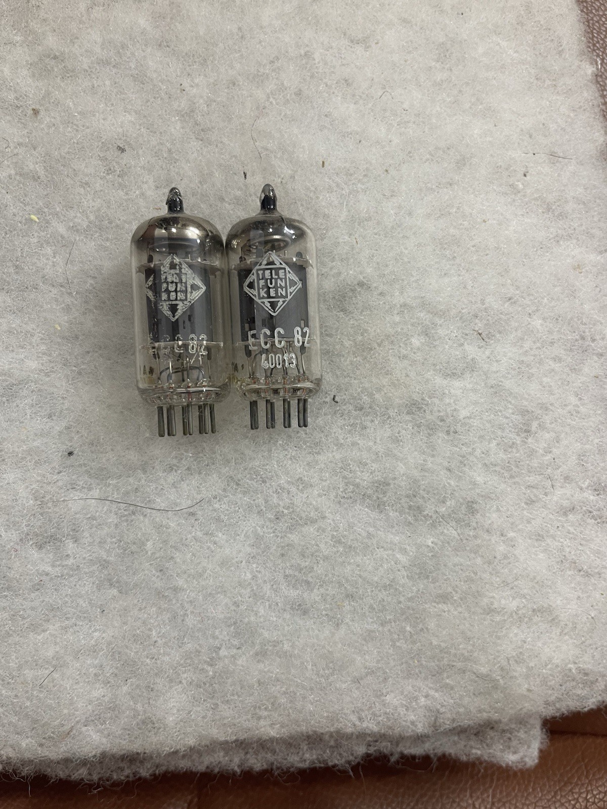 Telefunken EI ECC82 12AU7 Long Smooth Plate Yugoslavia Made NOS Matched Pair