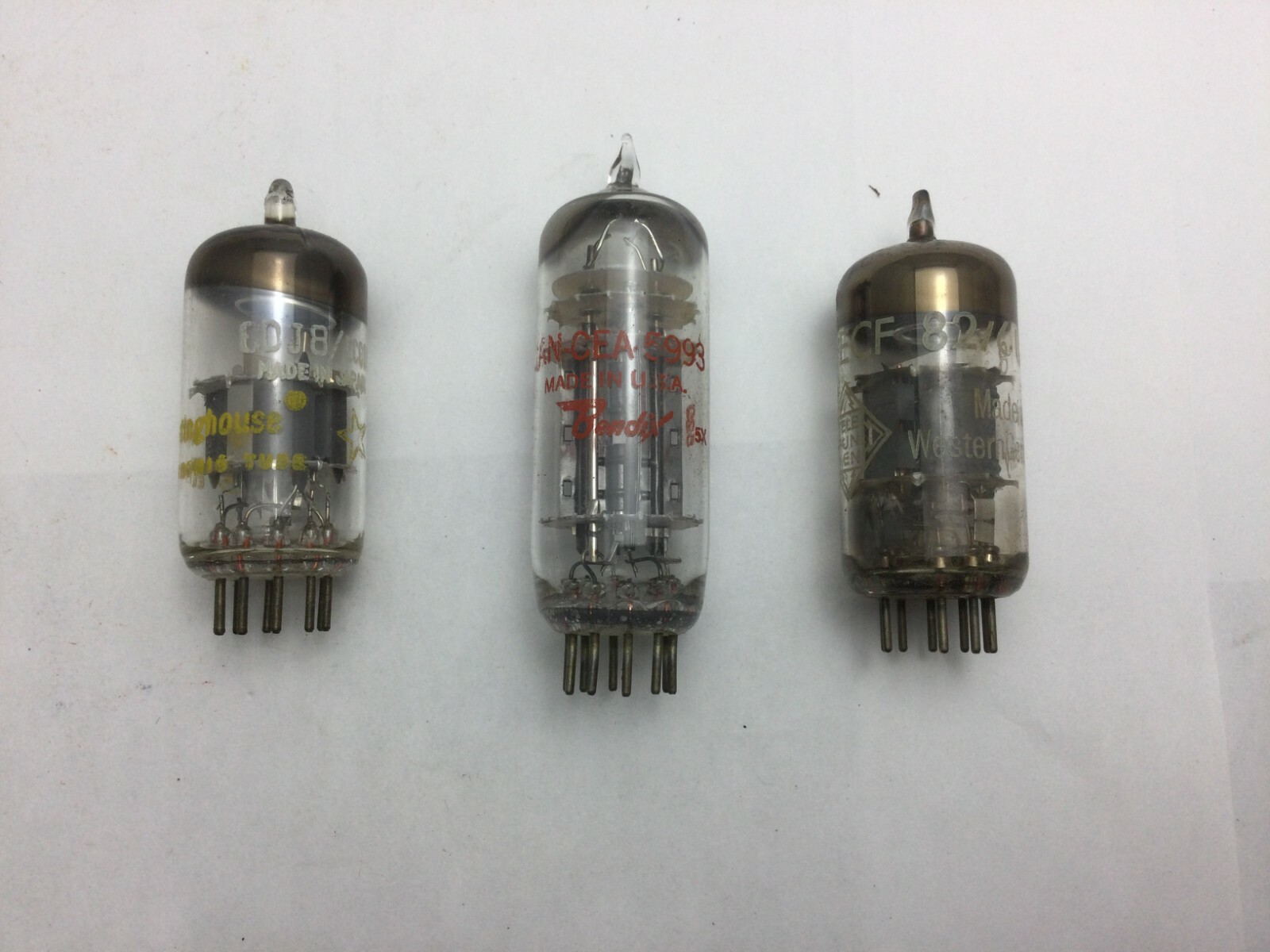 Lot of 3 Vintage Electronic Vacuum Tubes