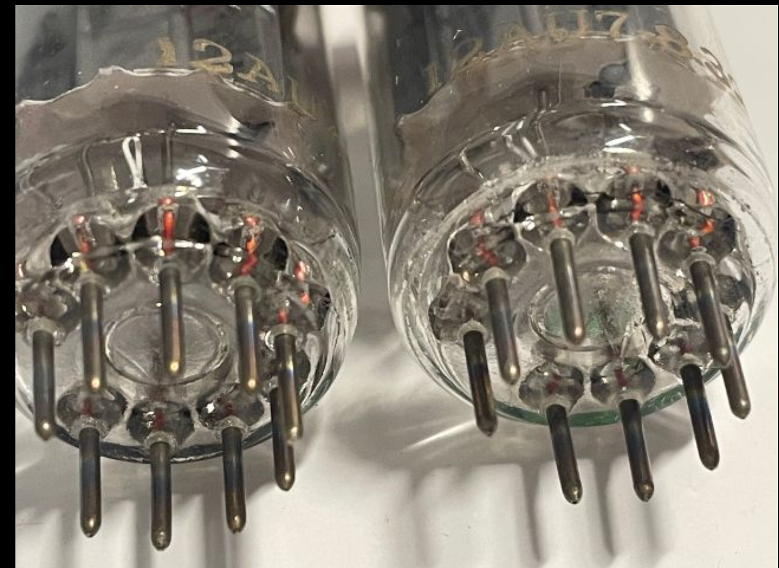 MATCHED PAIR TUBES 12AU7 / ECC82 / RT year 1959 – PHILIPS MULLARD CONSTRUCTION