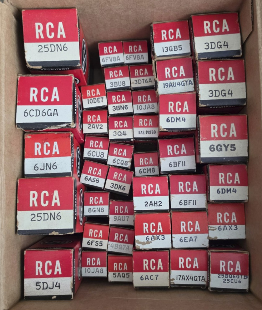Lot of 42 Vintage Assorted RCA Vacuum Tubes – Most NIB