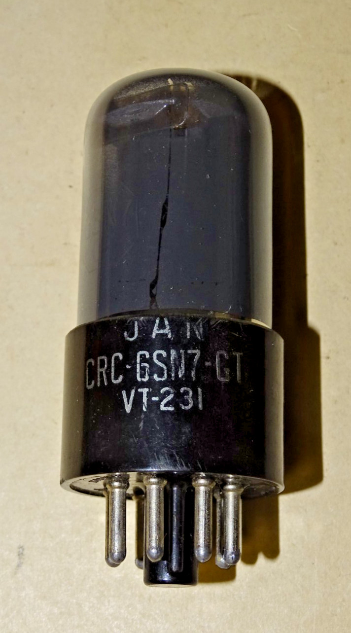 RCA Type JAN CRC 6SN7GT/VT-231 Grey Smoked Glass Radio/Audio Tube, Strong