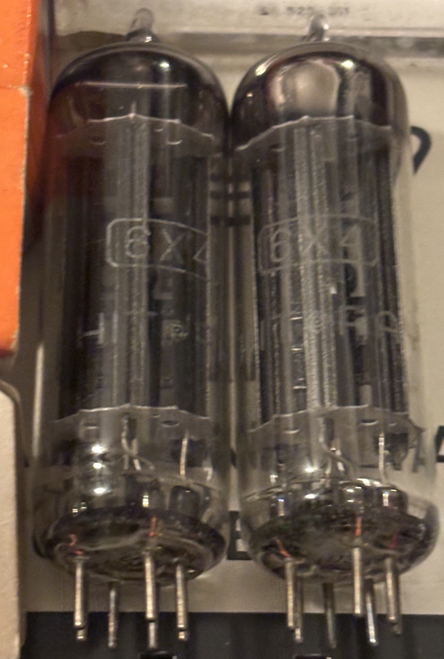 1962/Pair/6X4/Hit-Ray/Hitachi/Black/Anode/Slicer/Plate/Rectifier/Tubes/NIB/Top D