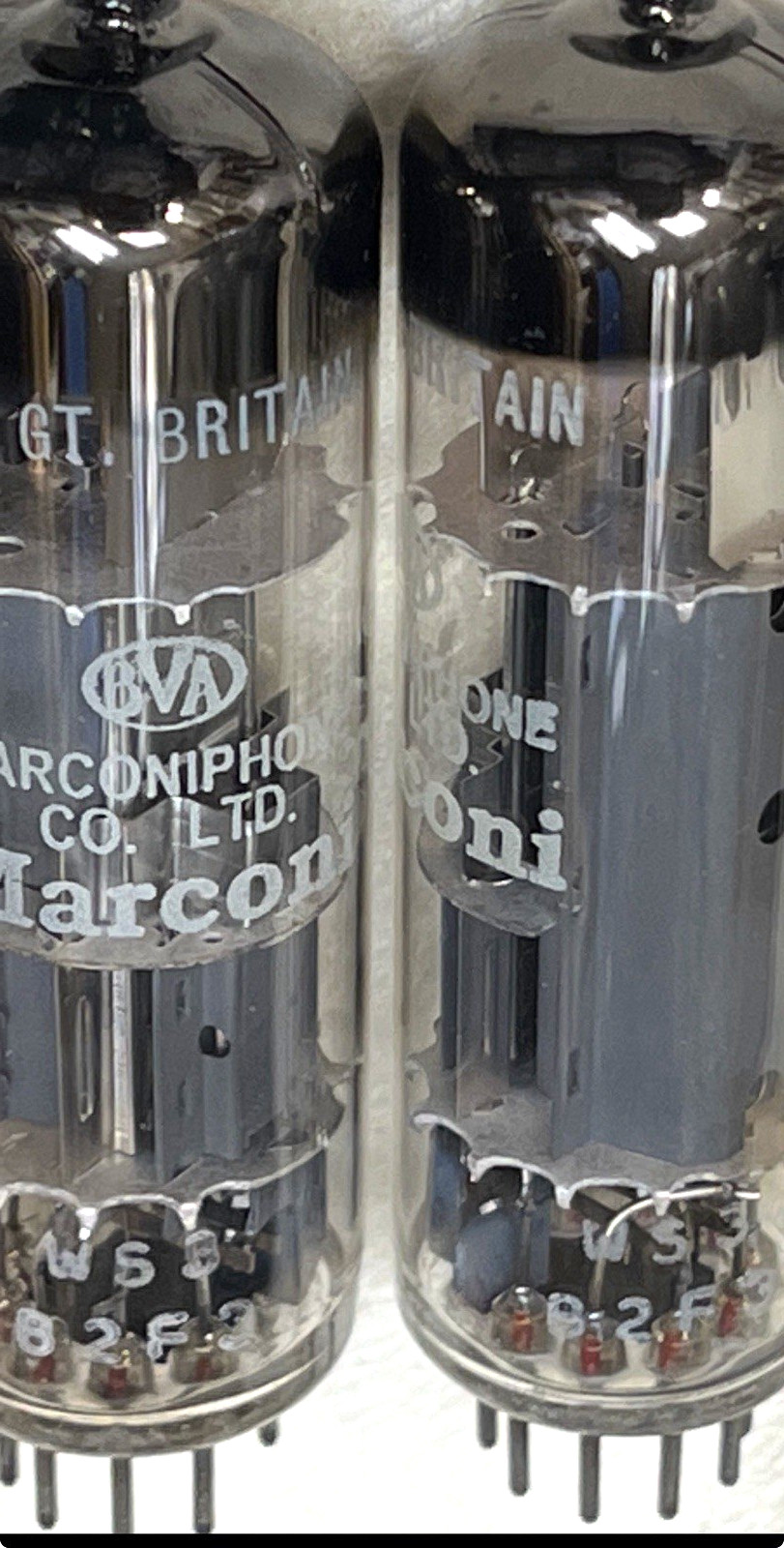 RARE NOS PERFECT MATCH PAIR MARCONIPHONE ECL86 / 6GW8 TUBES BRITISH 1962 BVA NEW