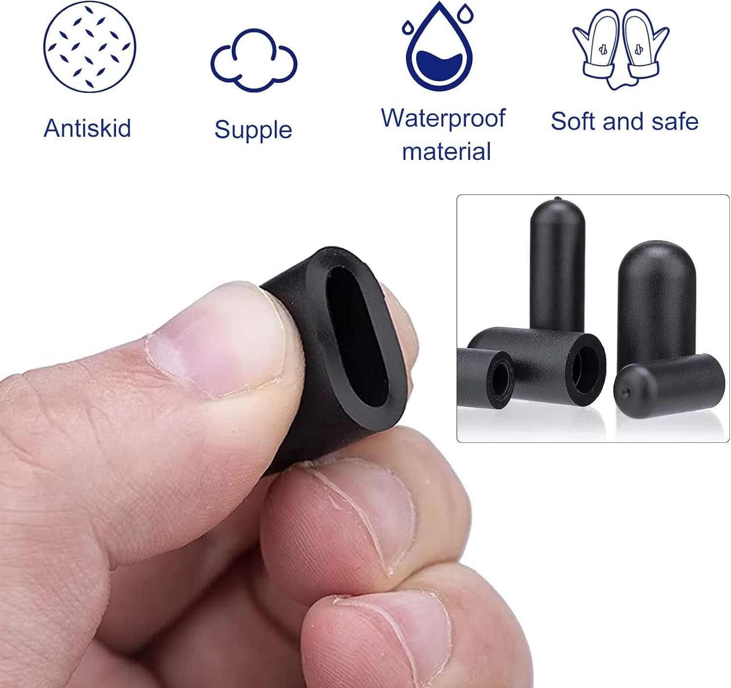 Versatile 110 PCS Rubber Vacuum Caps – Twist-on Closure, 9 Size Options
