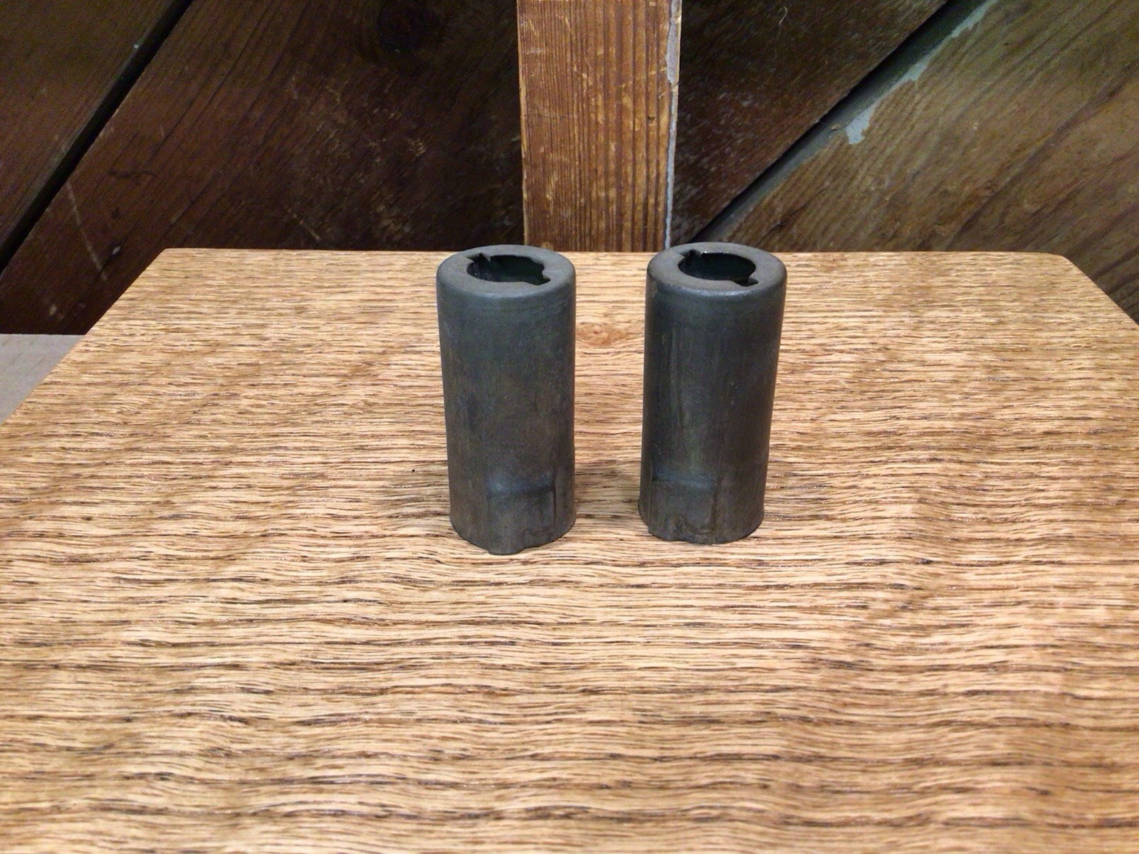 Two (2) Vacuum Tube Shields 7 Pin J Slot Patinated TS102U02 Style. 1 3/4″ x 7/8″