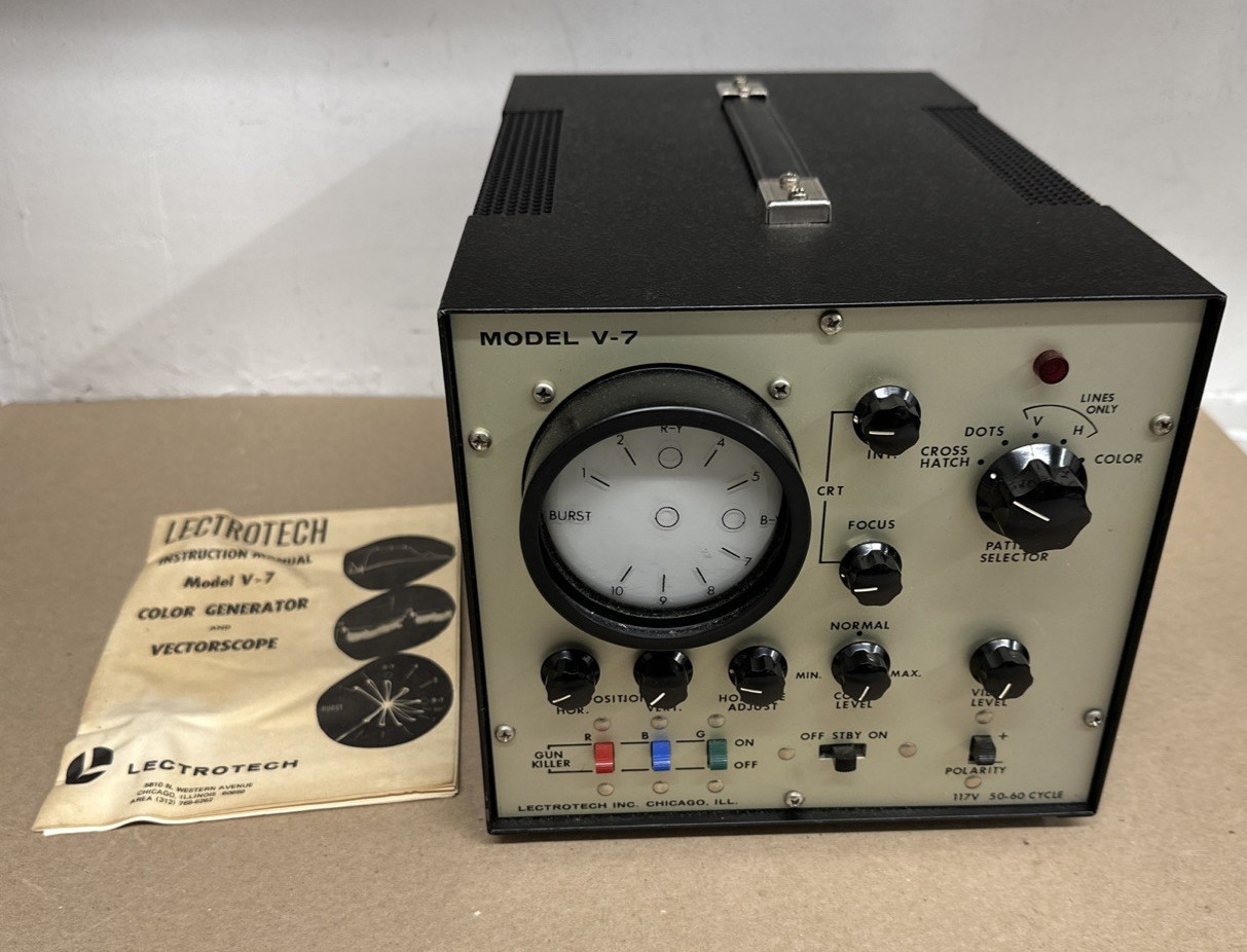 Letrotech Model V-7 Vectorscope Instrument for Testing BW and Color TVs, Vintage