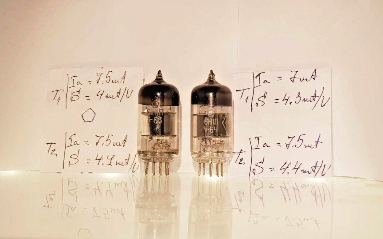 2 x 6N1P NEVZ NOVOSIBIRSK 6DJ8/6922 ECC88 1966 60s MATCHED PAIR TUBE NEW