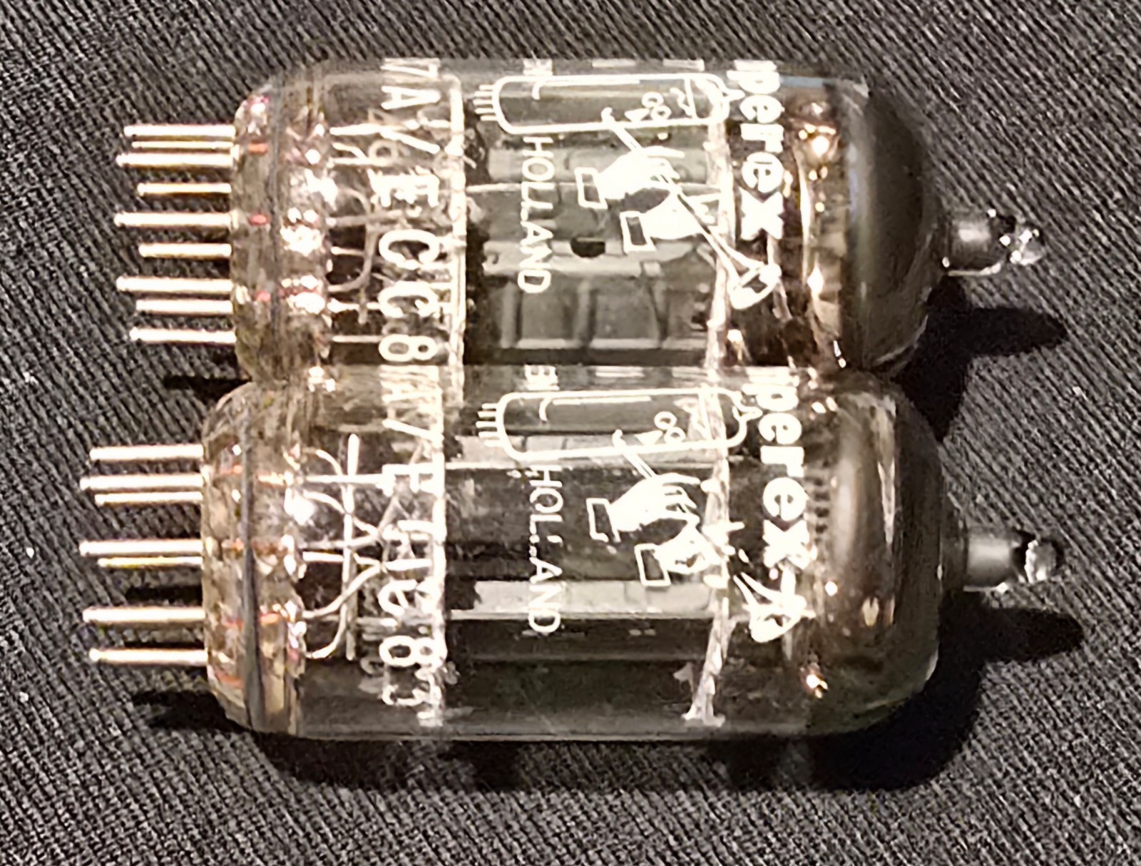 AMPEREX 12AX7A ECC83 TUBE BUGLE BOY 1967 HERLEEN HOLLAND PERFECT MATCHED SET NIB