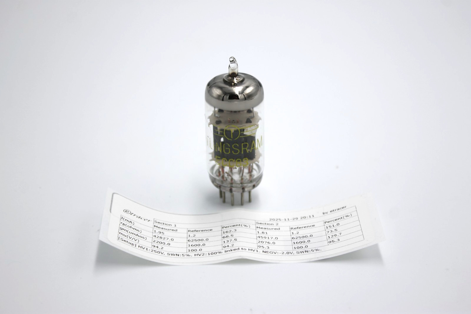 ECC88 / 6922 / E88CC.Tunsgram. Double Triode. Etracer Tested. 100%+ life.