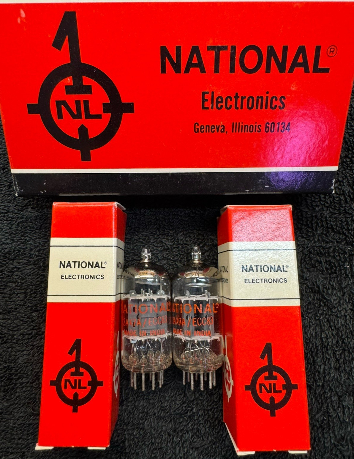 2 NOS NIB Matched National 12AX7A Audio Tubes