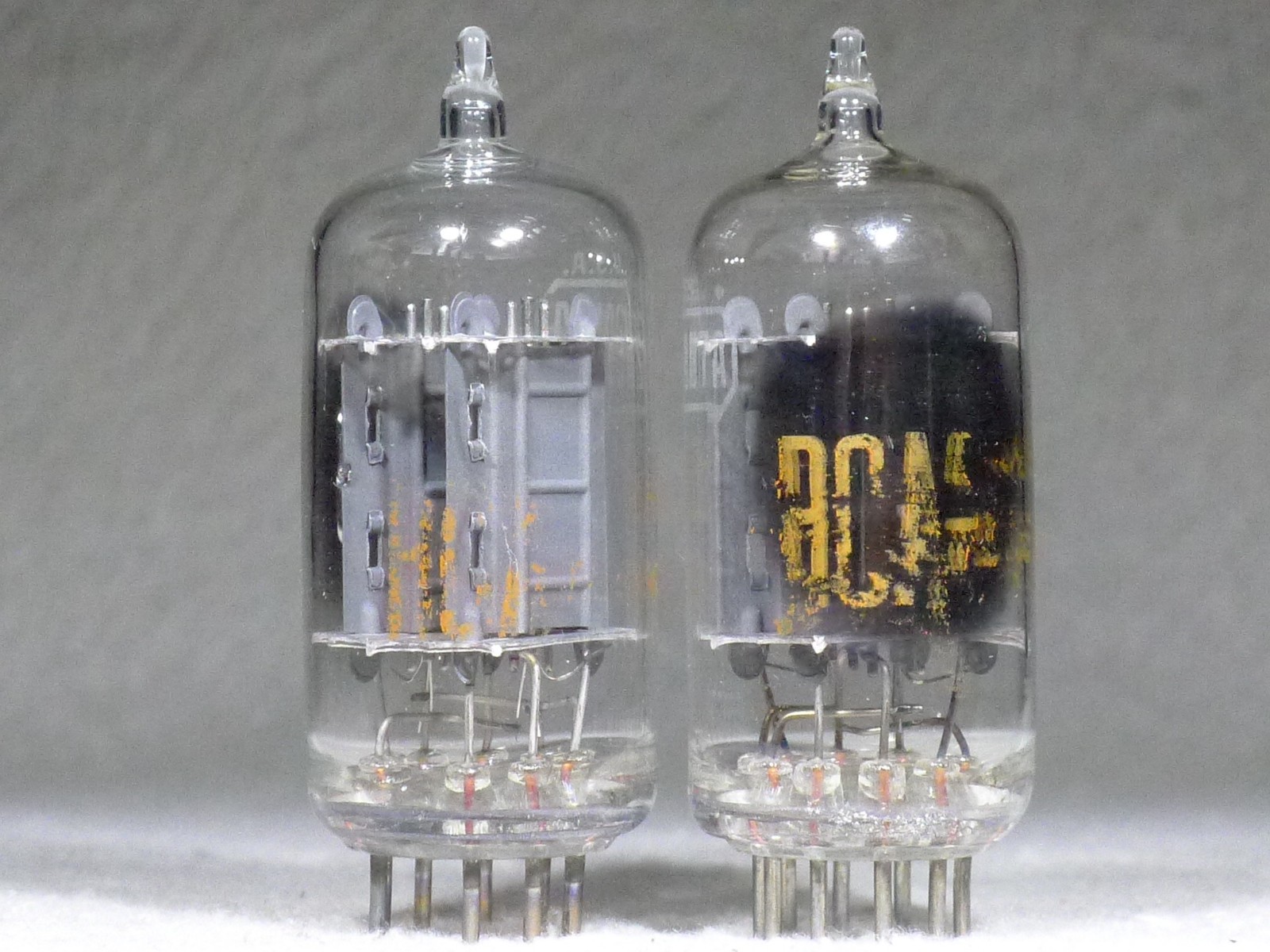 Matched Pair RCA ECC82/12AU7A Clear Top Side Square Getter Strong USA