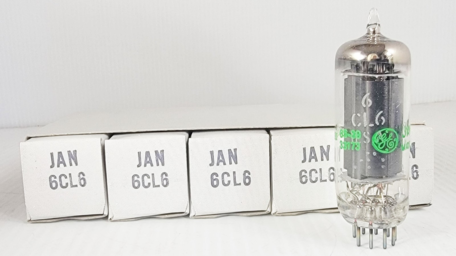 New In Original Boxes One Sleeve of Five (5) GE JAN 6CL6 (6197) Tubes