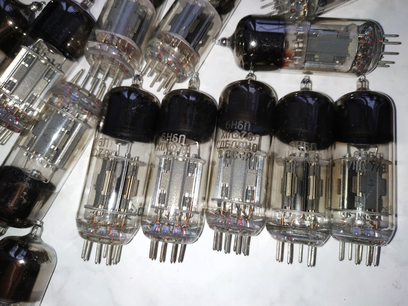50pcs 6N6P = ECC99, E182CC Double Triode Tube NEVZ GOLD GRID Soviet 1970’s NEW