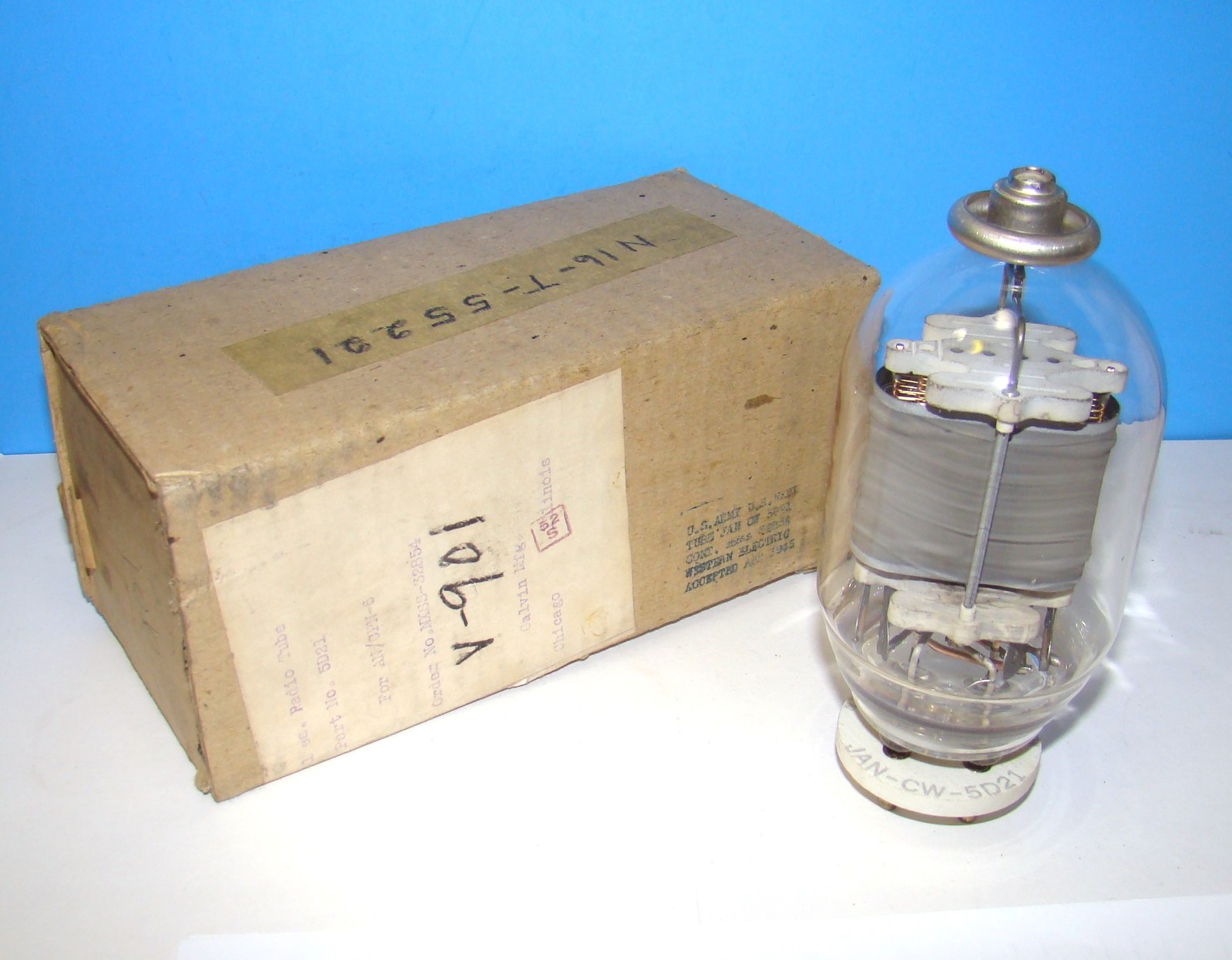 Type JAN CW 5D21 Western Electric radio audio electron vacuum tube valve display