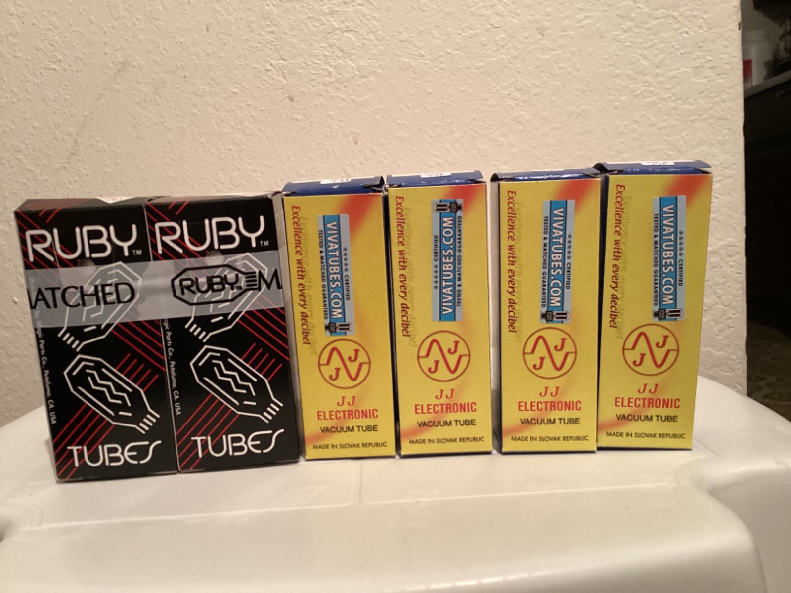 Sextet of New, JJ EL34, JJ EL34II & JJ EL34L, Matched Pairs, Power Vacuum Tubes