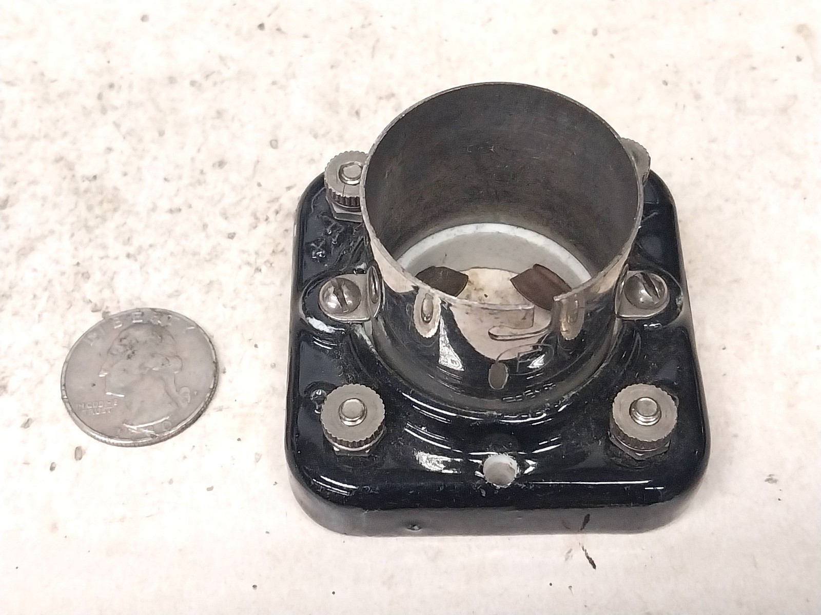 Super Nice Ceramic UX 4 pin Tube Socket / Old Vintage Ham Radio Transmitter Amp