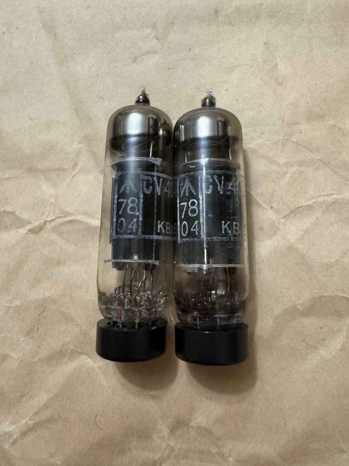 1 pair GEC CV4005/6X4 KB/Z black plate valve tubes MADE IN UK
