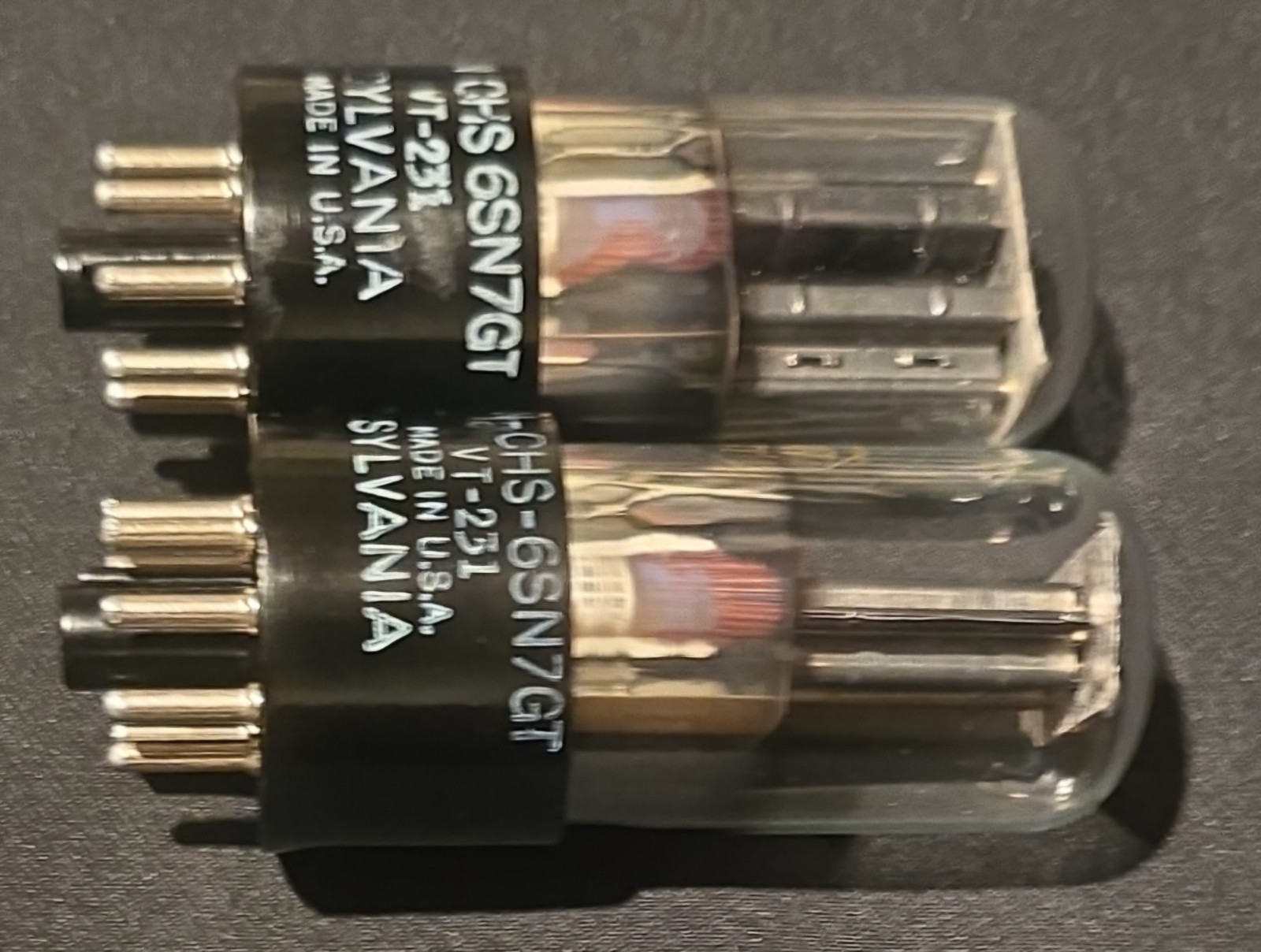 SYLVANIA 6SN7 GT VT-231 TUBE 1940s TOUGH DOG NAVY ANCHOR MATCHED SET