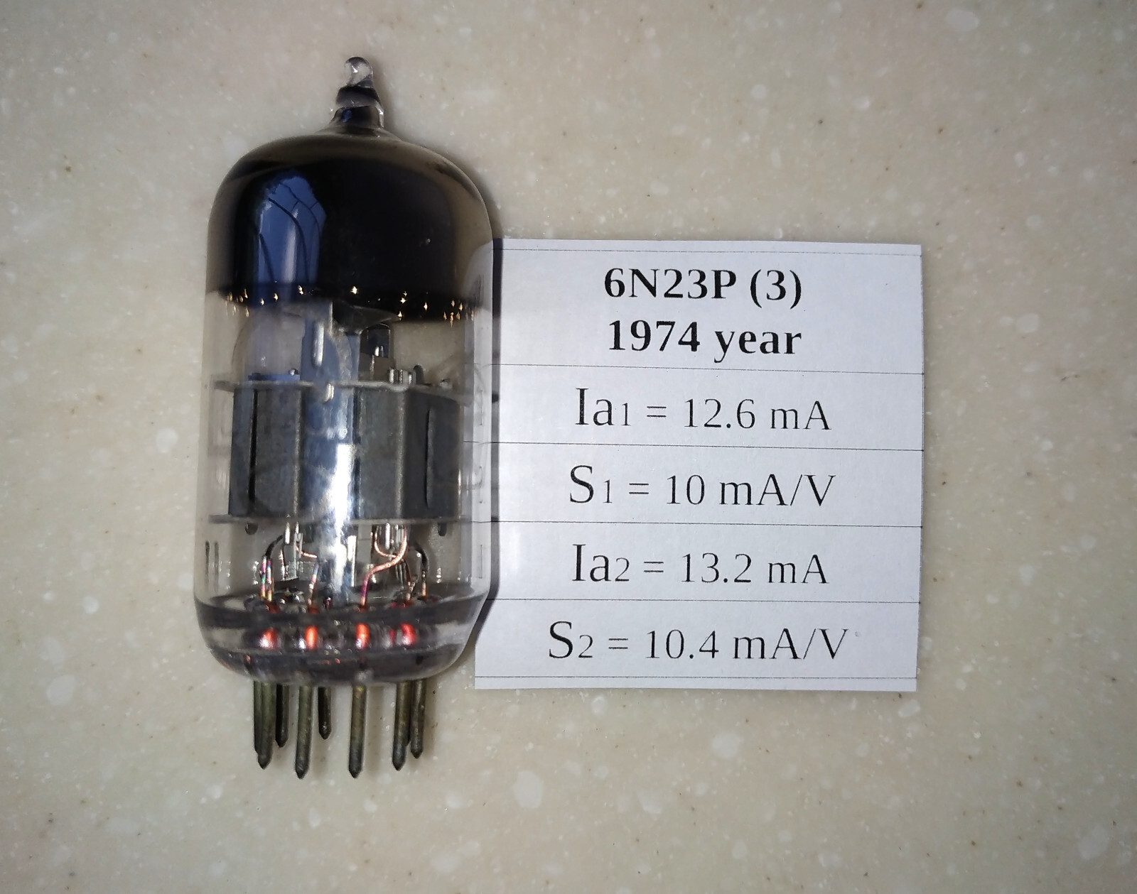 1x 6N23P = E88CC, 6DJ8, 6922 Triode Tube Reflector SILVER SHIELD 1974 Tested NEW