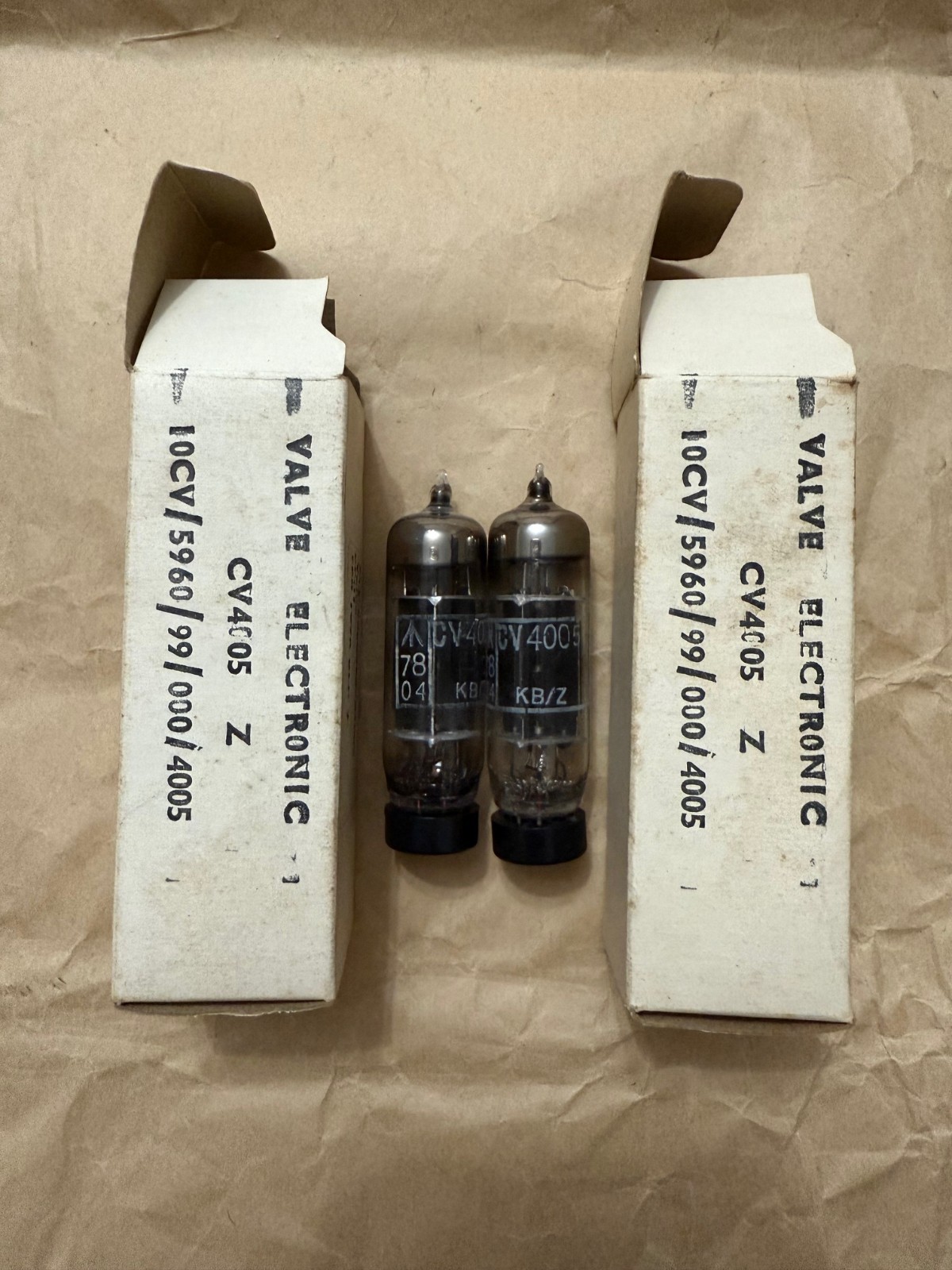 1 pair GEC CV4005/6X4 KB/Z black plate valve tubes MADE IN UK