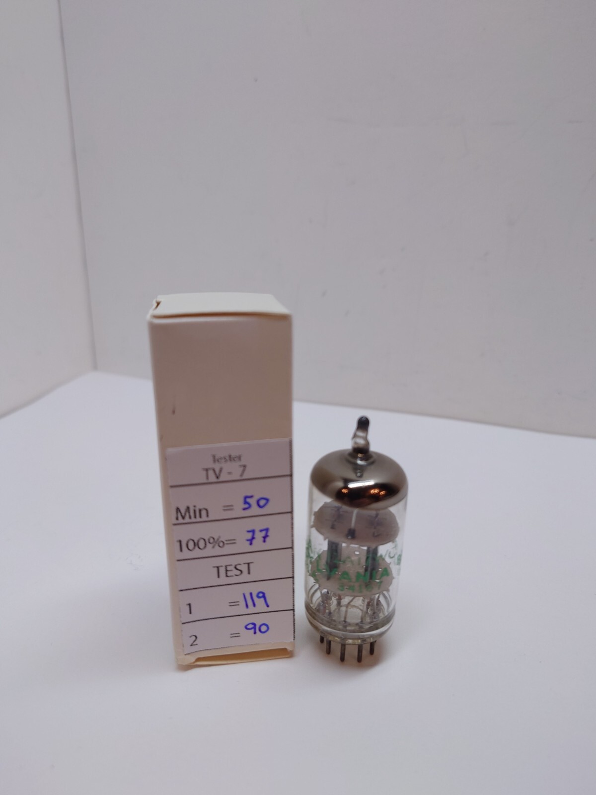 NOS NIB Lot of 1 Sylvania 12AT7WC TV-7 Tested VACUUM TUBE O-Getter Black Plate