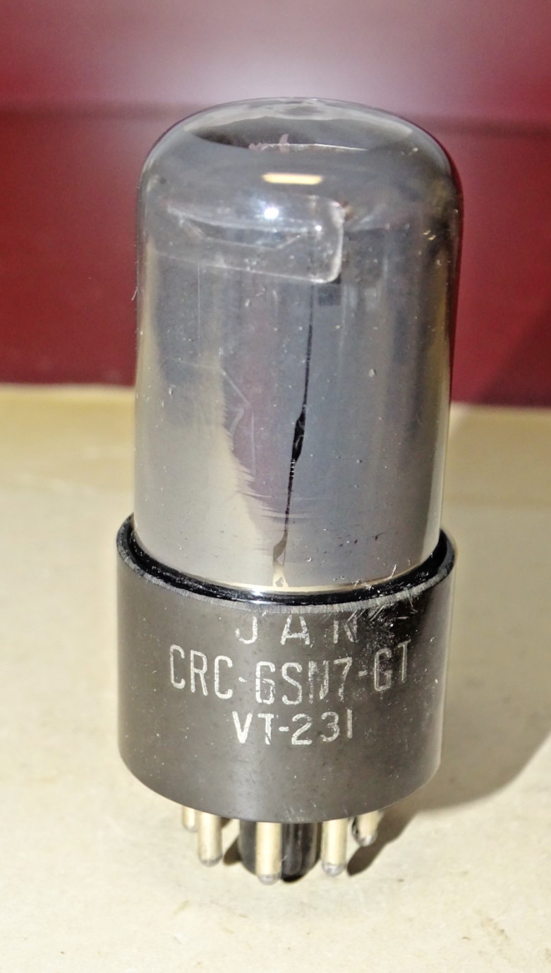 RCA Type JAN CRC 6SN7GT/VT-231 Grey Smoked Glass Radio/Audio Tube, Strong
