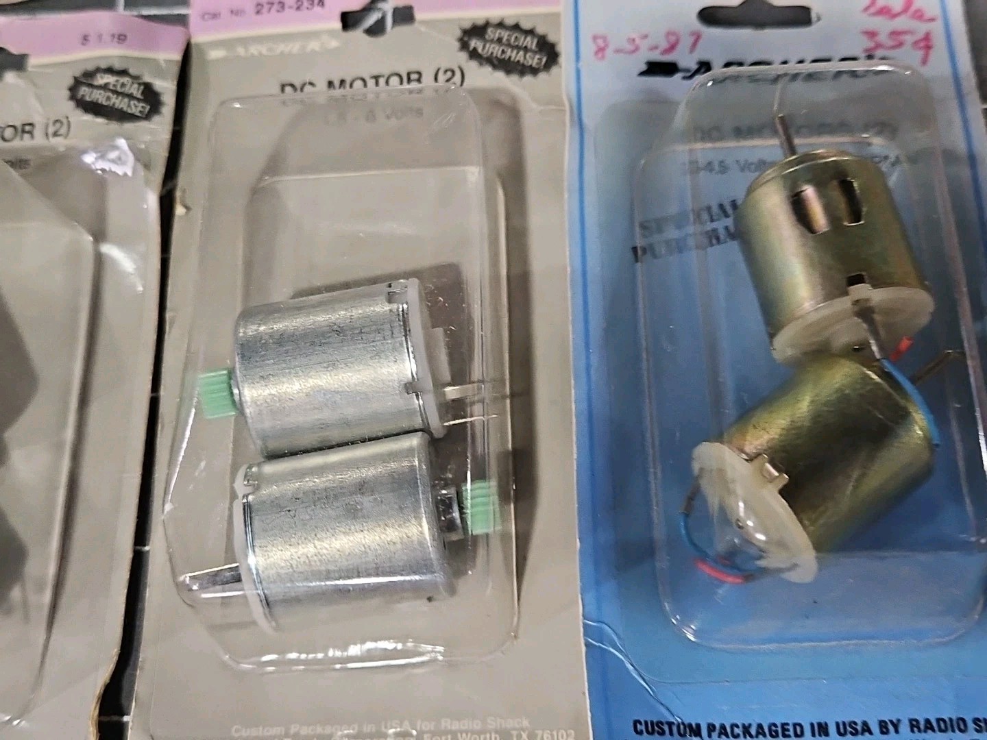 8 Vintage Archer DC Motors Gearboxes Electronic Parts Model Airplane Radio Shack