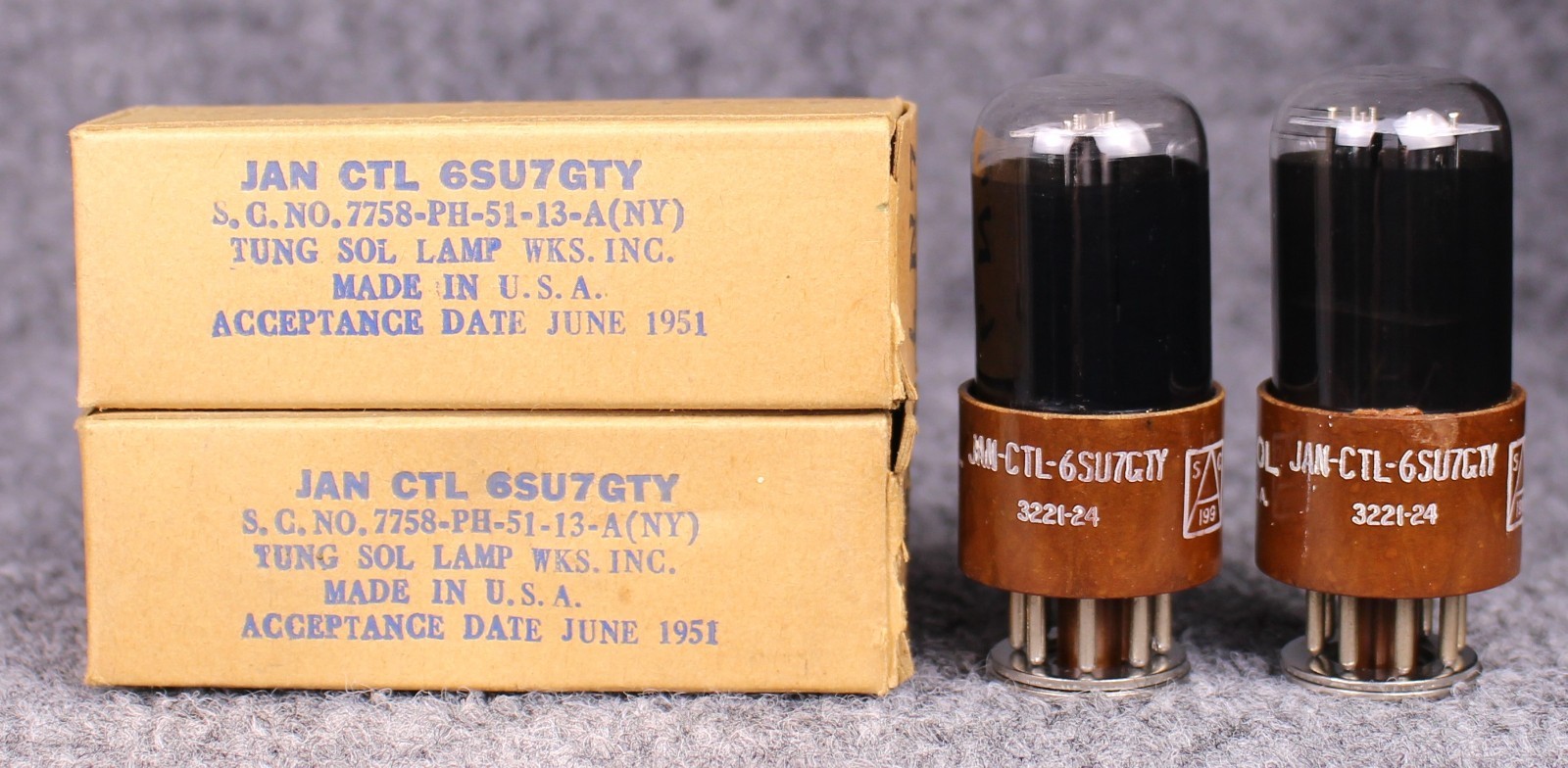 (2) NOS/NIB Tung Sol 6SU7GTY Black Glass Tubes ~DATE MATCHED PAIR~ Test Strong!