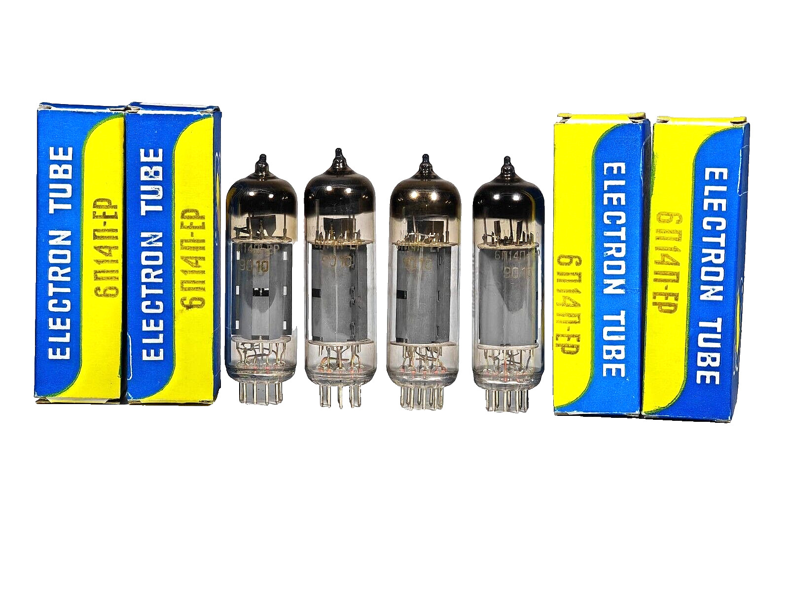 Matched QUAD 6P14P-ER /EL84/7189/ TUBES TESTED WITH ROETEST BY CURVES. NOS/NIB