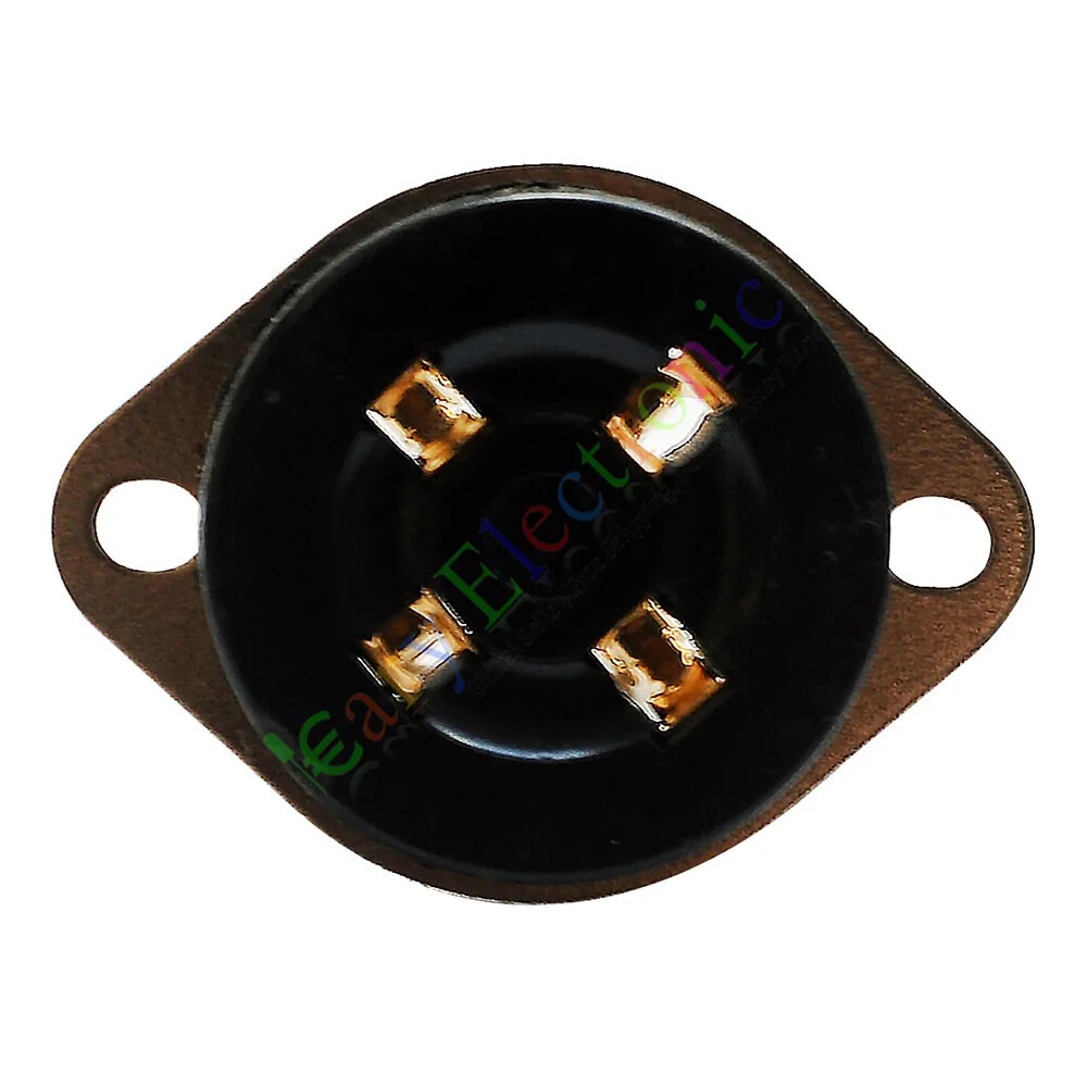 2pc 4Pin GOLD Bakelite Vacuum Tube Sockets for 2A3 300B 45 50 U4A audio amp DIY