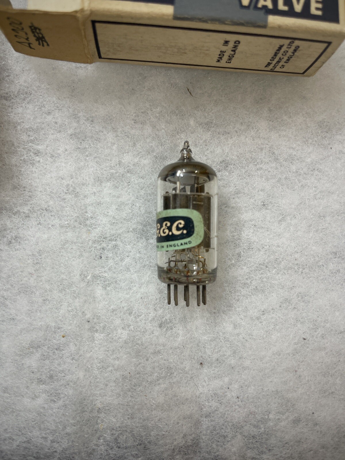GEC A2900 CV6091 B309 12AT7 black Welded plate Disc Getter NOS Tested Rare