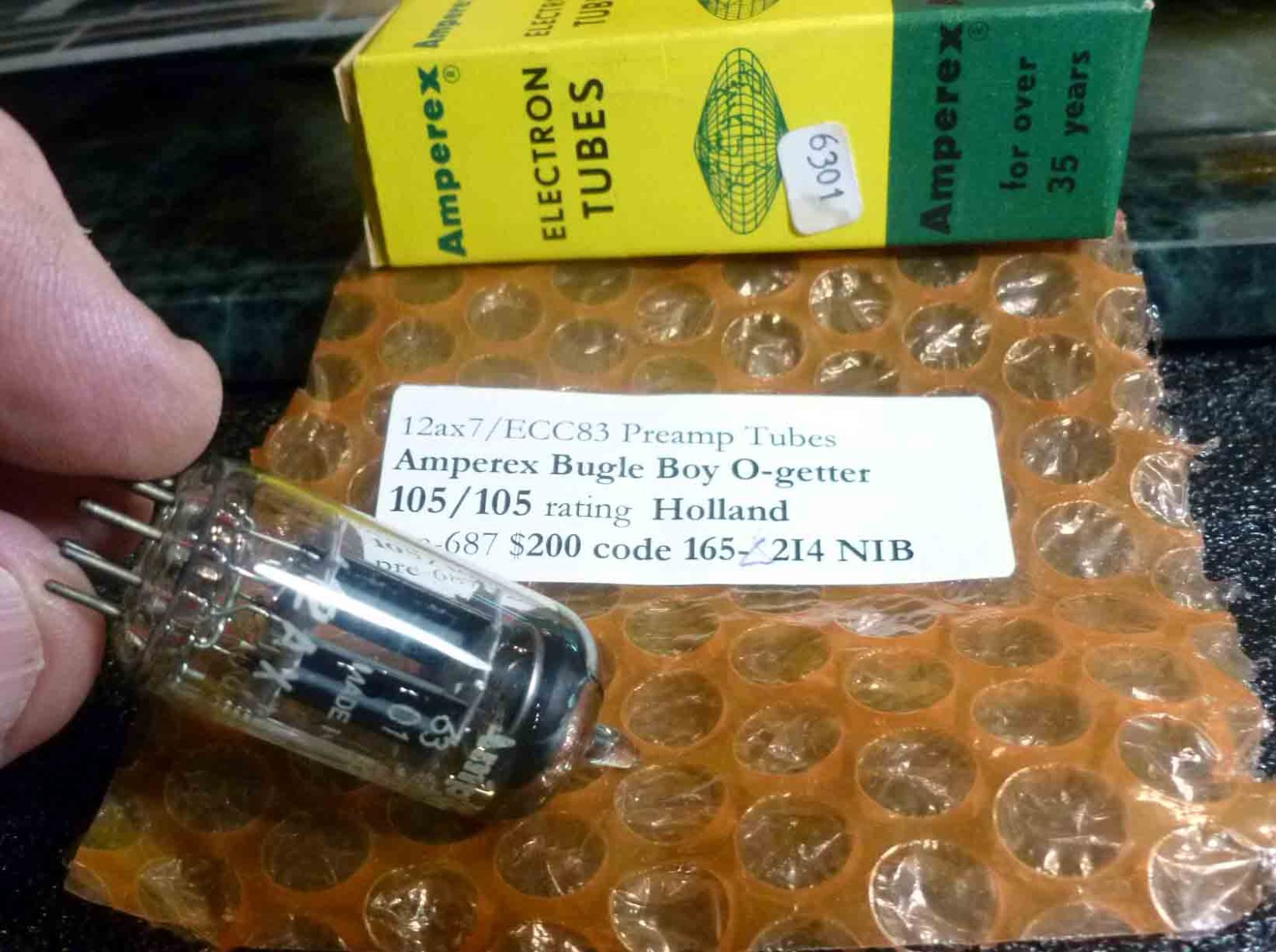 Amperex Bugle Boy 12ax7 Grey Plate 105/105 NIB NOS