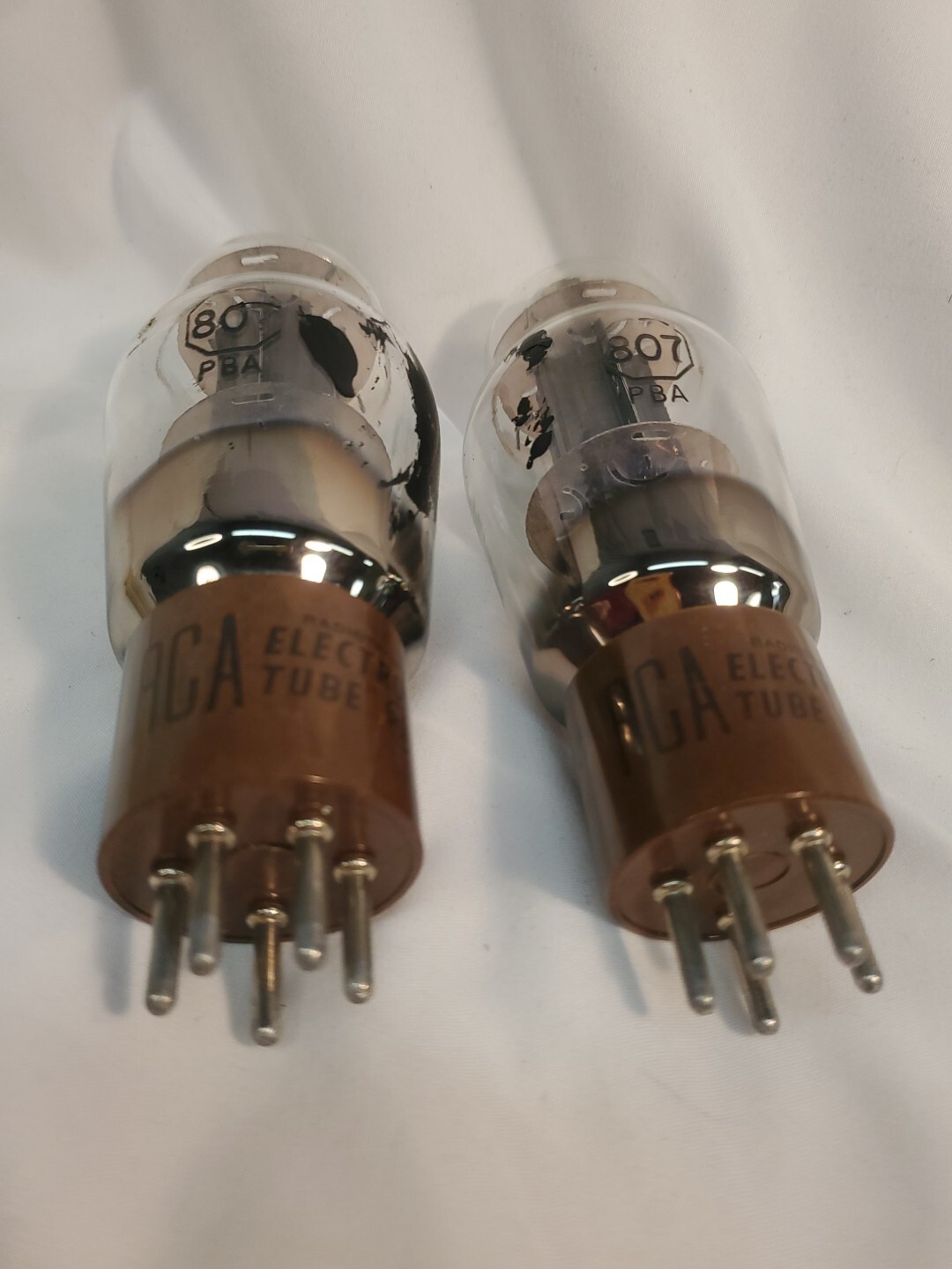 2~VINTAGE RCA RADIOTRON #807 PBA ELECTRON TUBES NOT TESTED HAM RADIO AUDIO