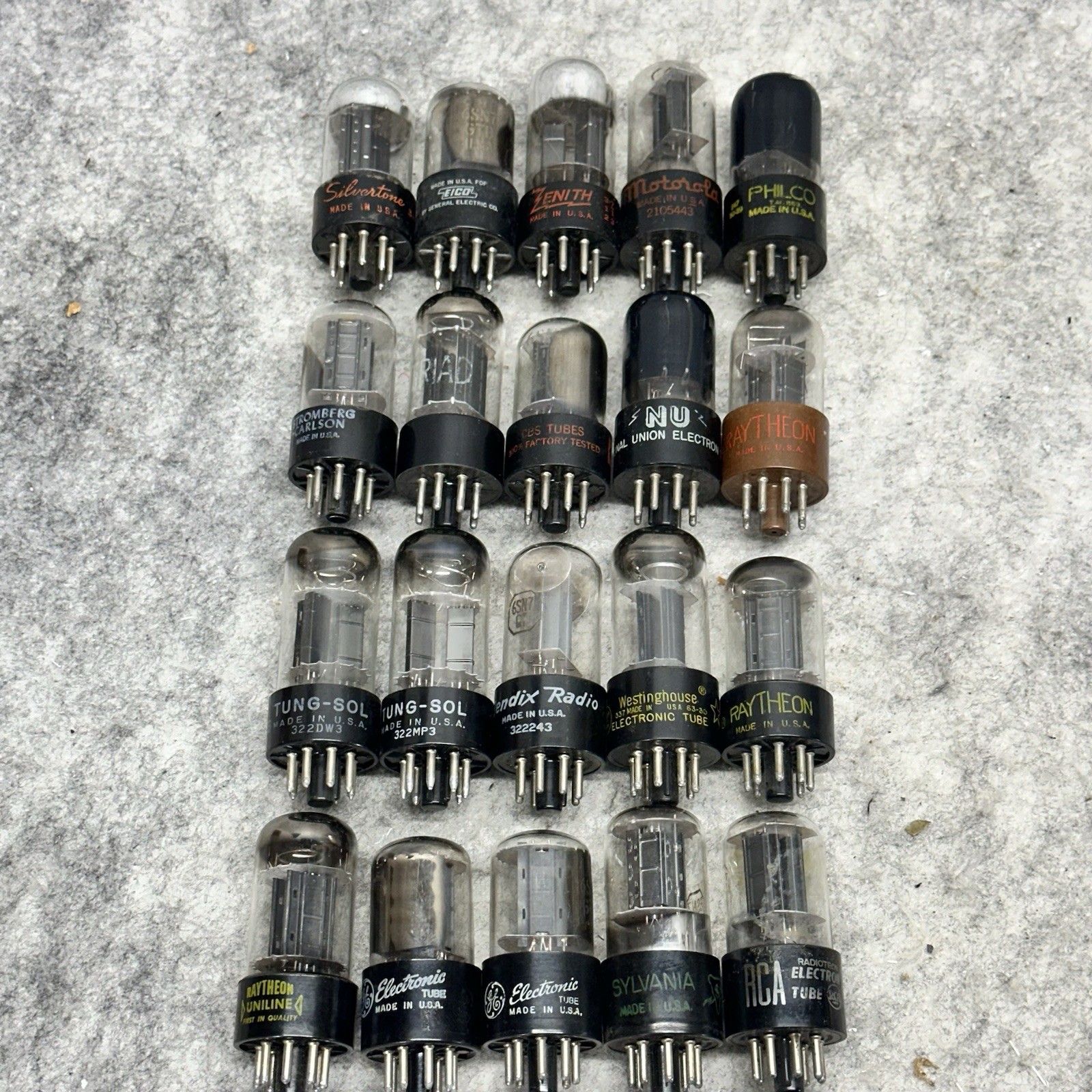 LOT OF 20 6SN7 GT/GTA/GTB TUBES VINTAGE USA ALL TESTED
