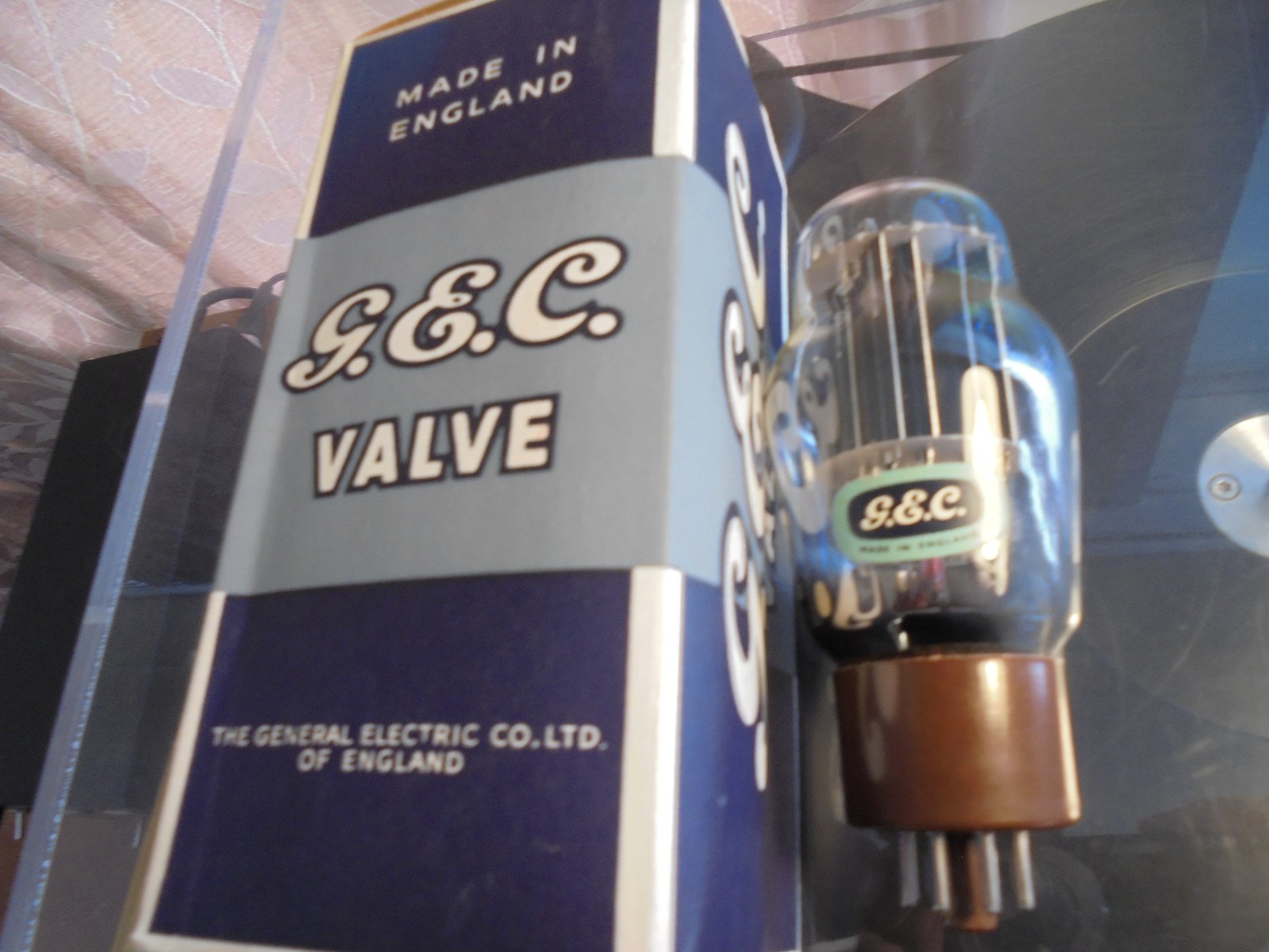 GEC 6AS7G 6080 NEW OLD STOCK BLACK PLATE PAN GETTER BRITISH VINTAGE VALVE TUBE